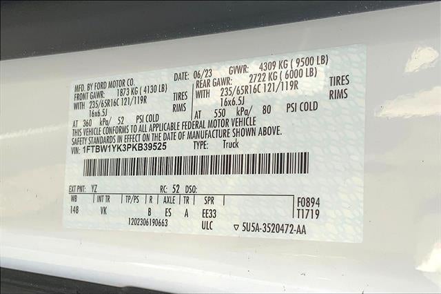 2023 Ford E-Transit Cargo Van T-350 148" Low Rf 9500 GVWR RWD