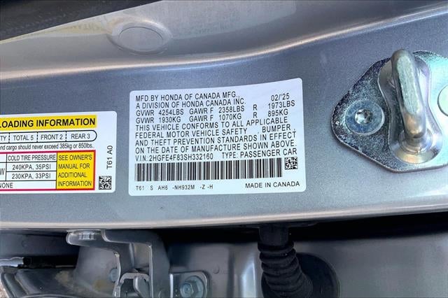 2025 Honda Civic Sedan Hybrid Sport